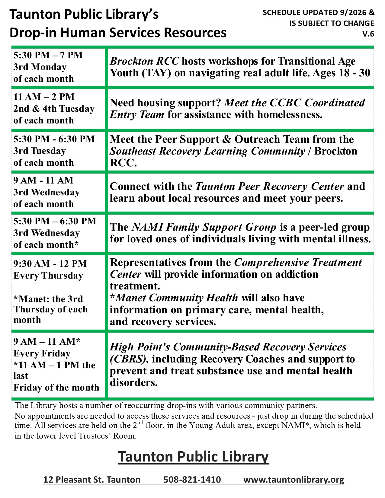 The corrected version 6 of the TPL's human services drop-ins.